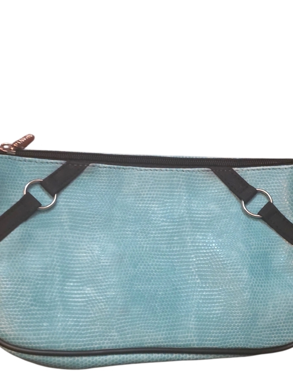 Lancome Aqua Textured Wristlet Clutch with Black Trim